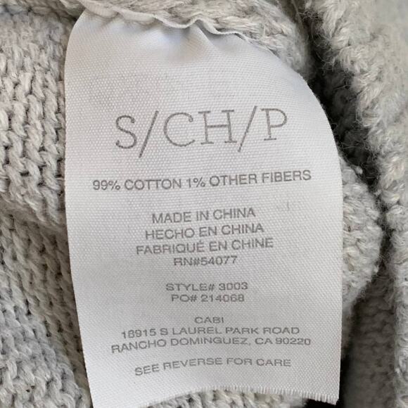 CAbi Pullover Cowl Neck Oversized Knit Sweater Poncho in Gray 3003 - Picture 7 of 8